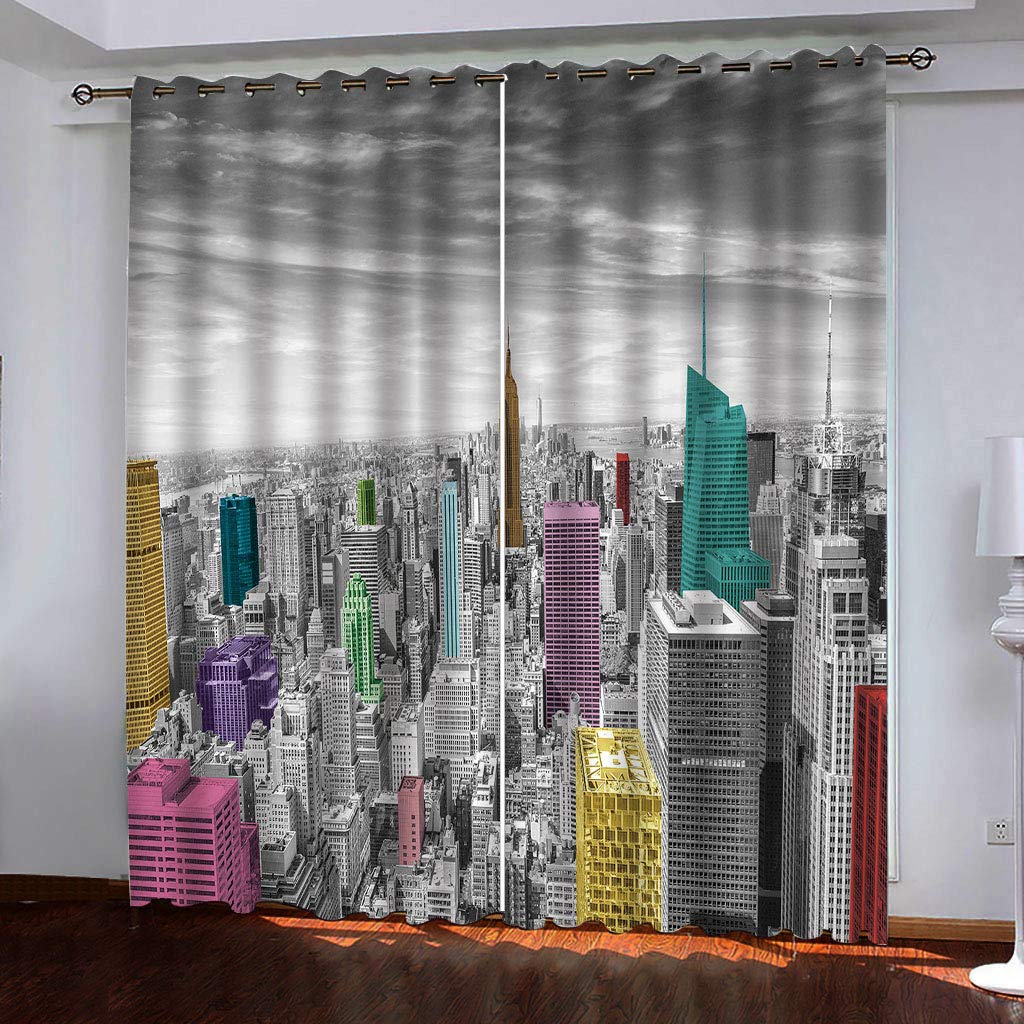 Rideaux et draperies occultants anti-chaleur opaques à oeillets 140x290 cm New York