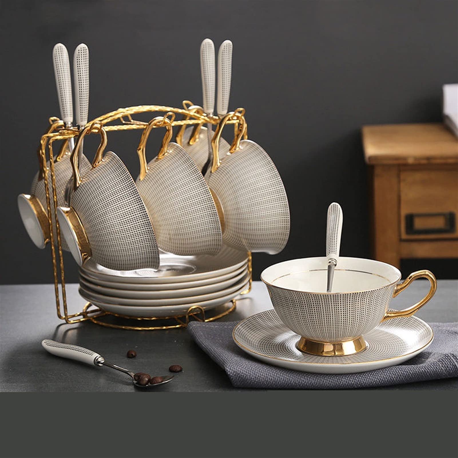 Kubek do kawy Filiżanka do kawy Ceramiczny kubek Popołudniowa herbata Zestaw filiżanek do kawy ze spodkiem Łyżeczka Prezent ślubny Filiżanka do herbaty, Eleganc