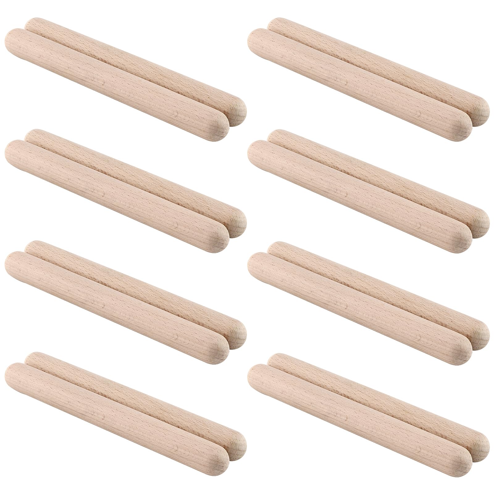 Claves Bois Naturel Bâtons De Rythme En Bois SEUICYNE - Lot De 40 (20 Paires) - 20 Cm - Pour Cours De Musique, Groupes Ou Loisirs Instrument Percussion Enfant