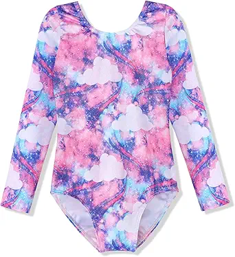 HOZIY Gymnastics Leotards for Girls Unicorn Pink Purple Sparkly Dancewear Activewear Quick Dry