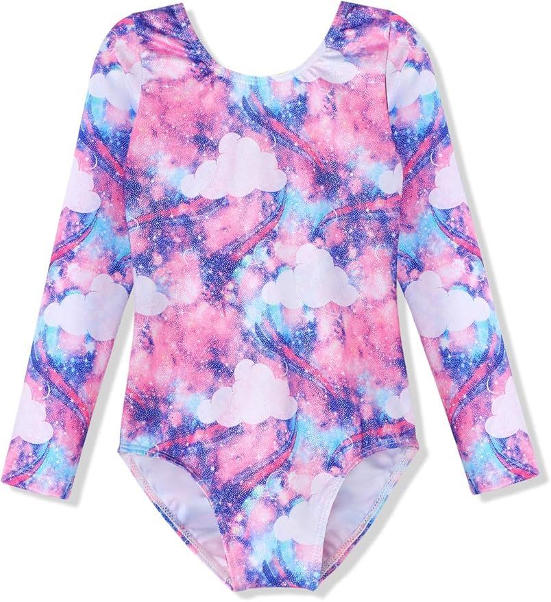 HOZIY Gymnastics Leotards for Girls Unicorn Pink Purple Sparkly Dancewear Activewear Quick Dry
