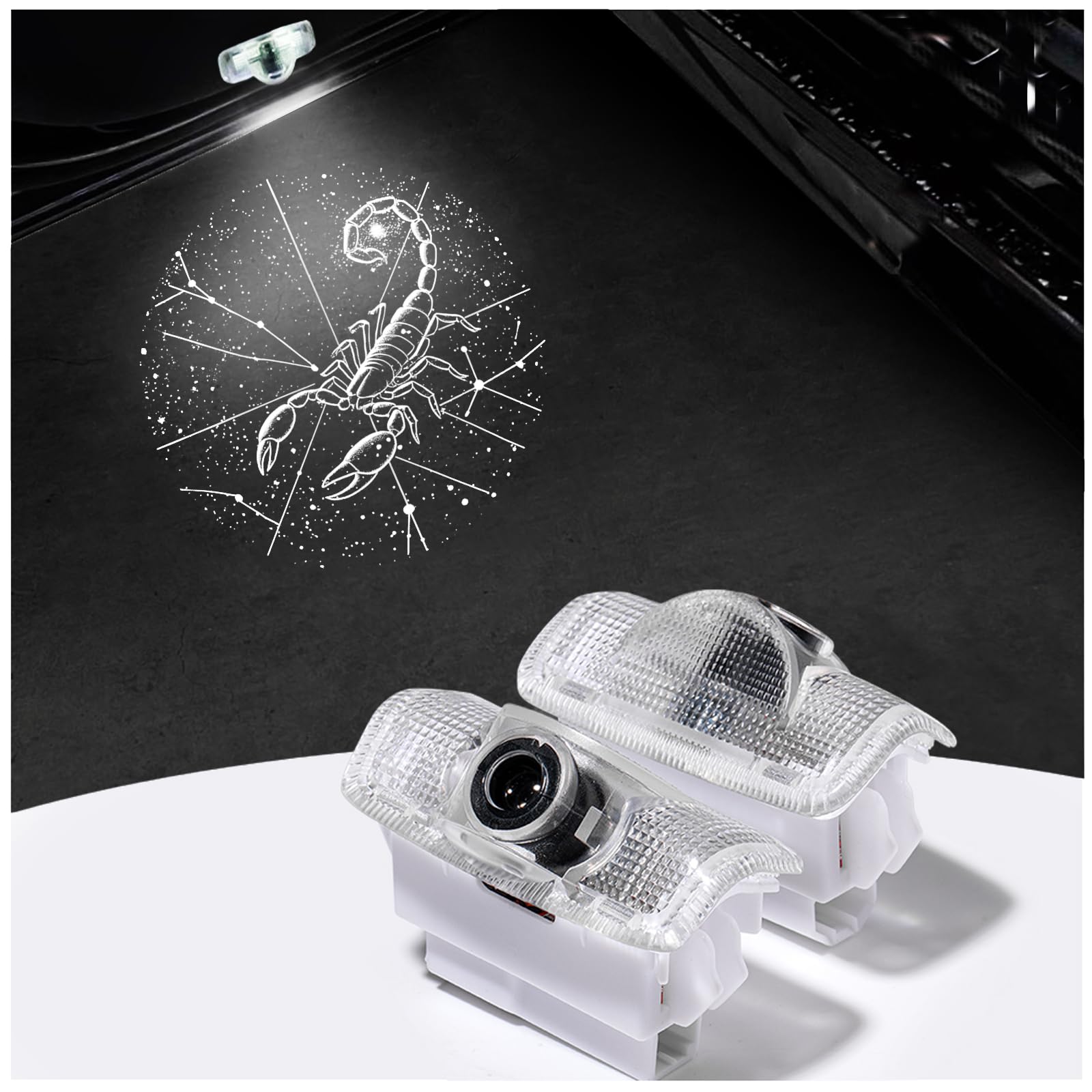 Never Fade HD Car Door Lights Zodiac Logo?2 Pcs Ghost Shadow Puddle LED Lamp Upgraded Welcome Courtesy Projector Compatible with Toyota All Models/Lexus All Models/Infiniti Most Models (Scorpio)