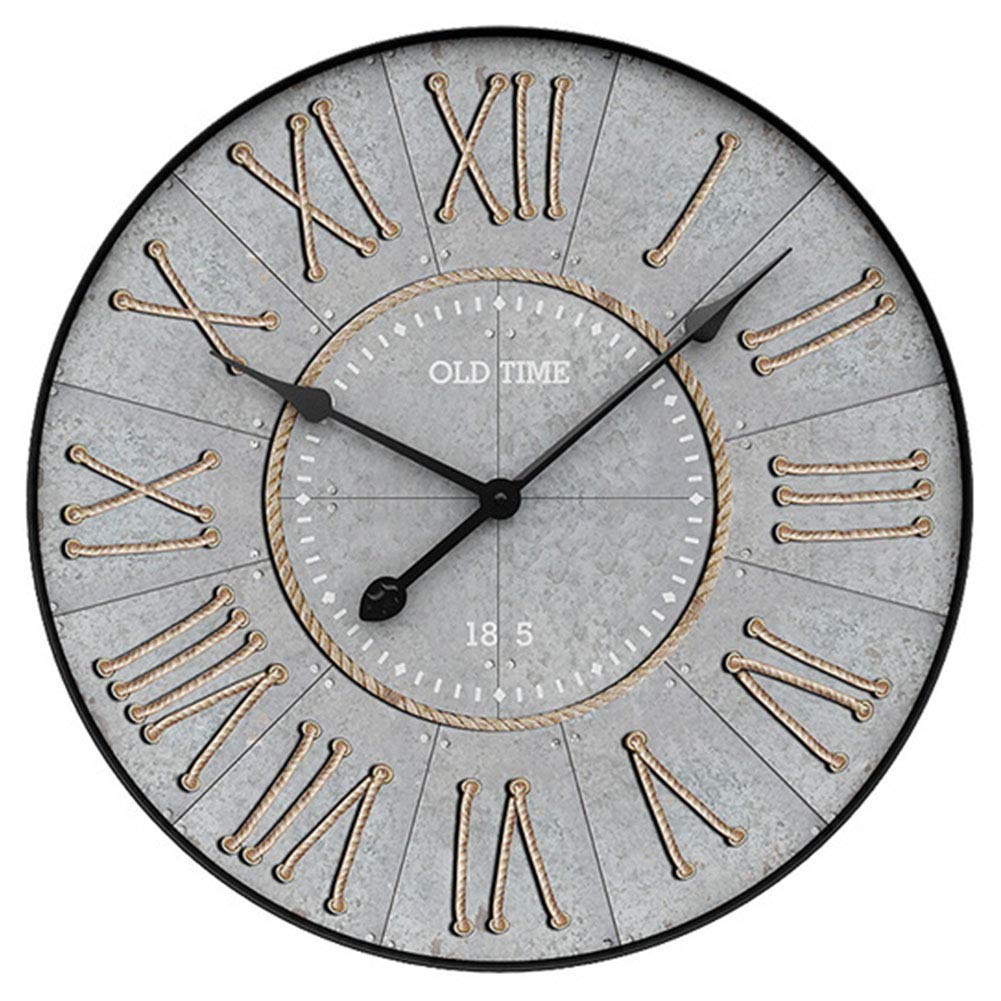 VHKJewE Silent Round Wall Clock With Arabic And Roman Numerals Iron And Fiberboard 50cm(D)