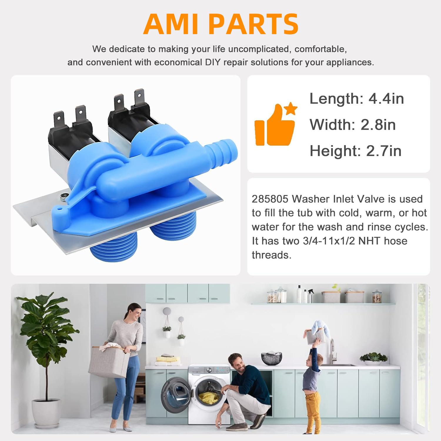 Amazon.com: New Upgrade 285805 Washer Water Inlet Valve with