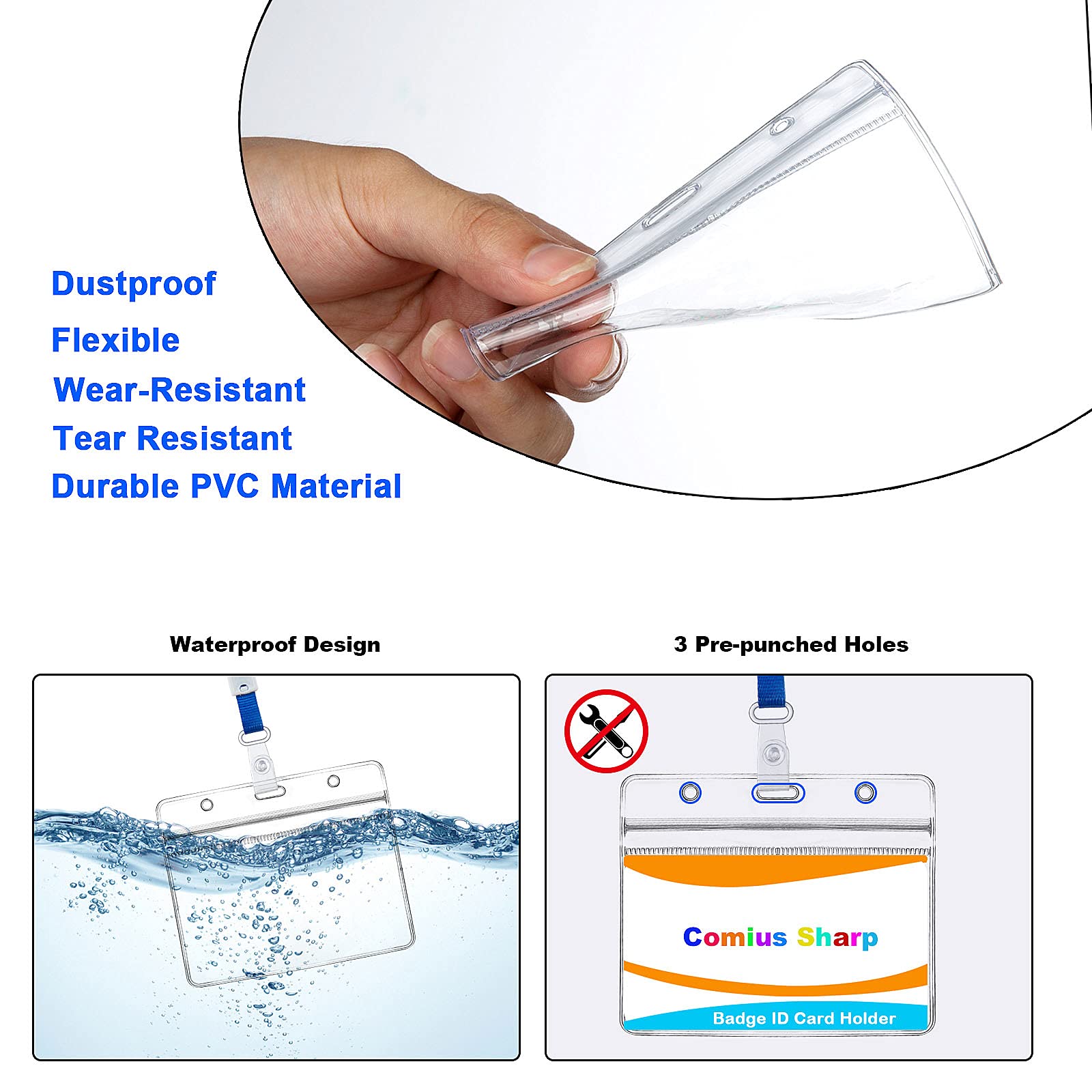 Portabadge Trasparenti - Confezione Da 20 Pezzi, Impermeabili E Antipolvere, Per Carte E Identificativi - Foto 11