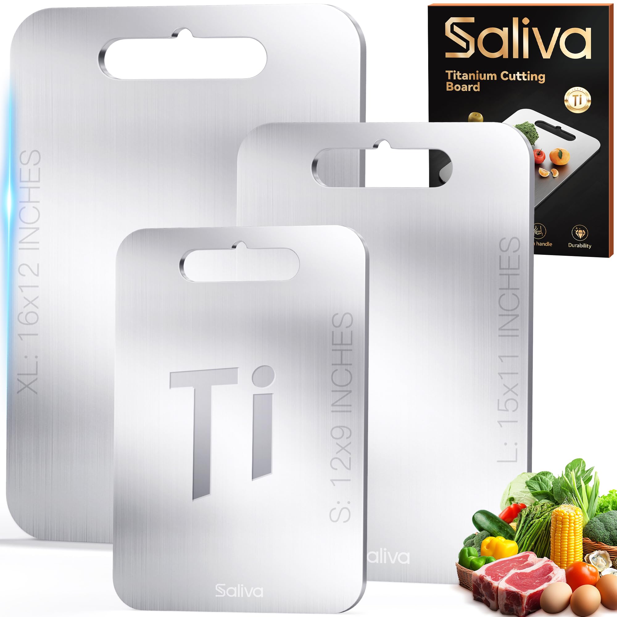 Saliva 3-Piece Titanium Cutting Board Set
