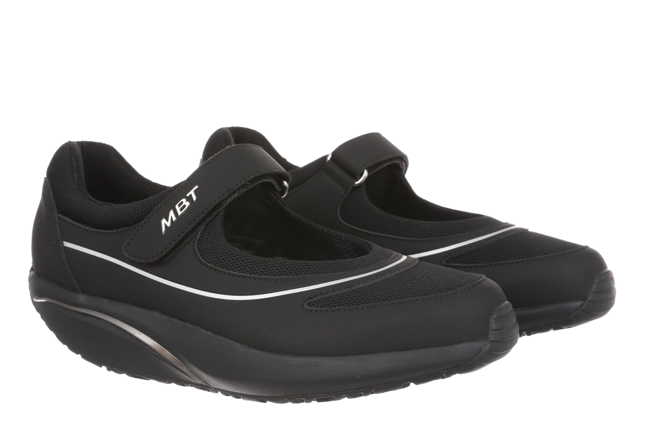 MBT BARIDI 2 Bailarinas de Mujer Estilo Deportivo. Zapatos para Caminar Anatómicos y Cómodos. Calzado Fisiológico Confort y Estabilidad con Suela Curva. Manoletinas Casual con Velcro