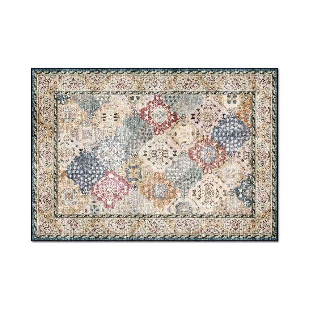 Dywanik bardzo duże prostokątne dywany retro wielokolorowy styl do salonu sypialni kuchni dywan 150 x 170 cm (59 cali x 67 cali)