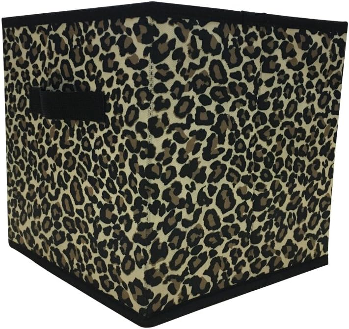 FUNTASY Non-Woven Fabric Fold-able Storage Cube Heavy-Duty Container for Nursery, Offices, Home Organization (11Wx11Lx11H, Leopard Print)