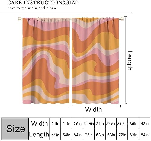 Miniatura 2 de Cortinas opacas bohemias de los años 70, estilo retro, abstracto, espiral, espiral, ondulado, hippie, estampado, para cocina, niños, niñas, mujeres,