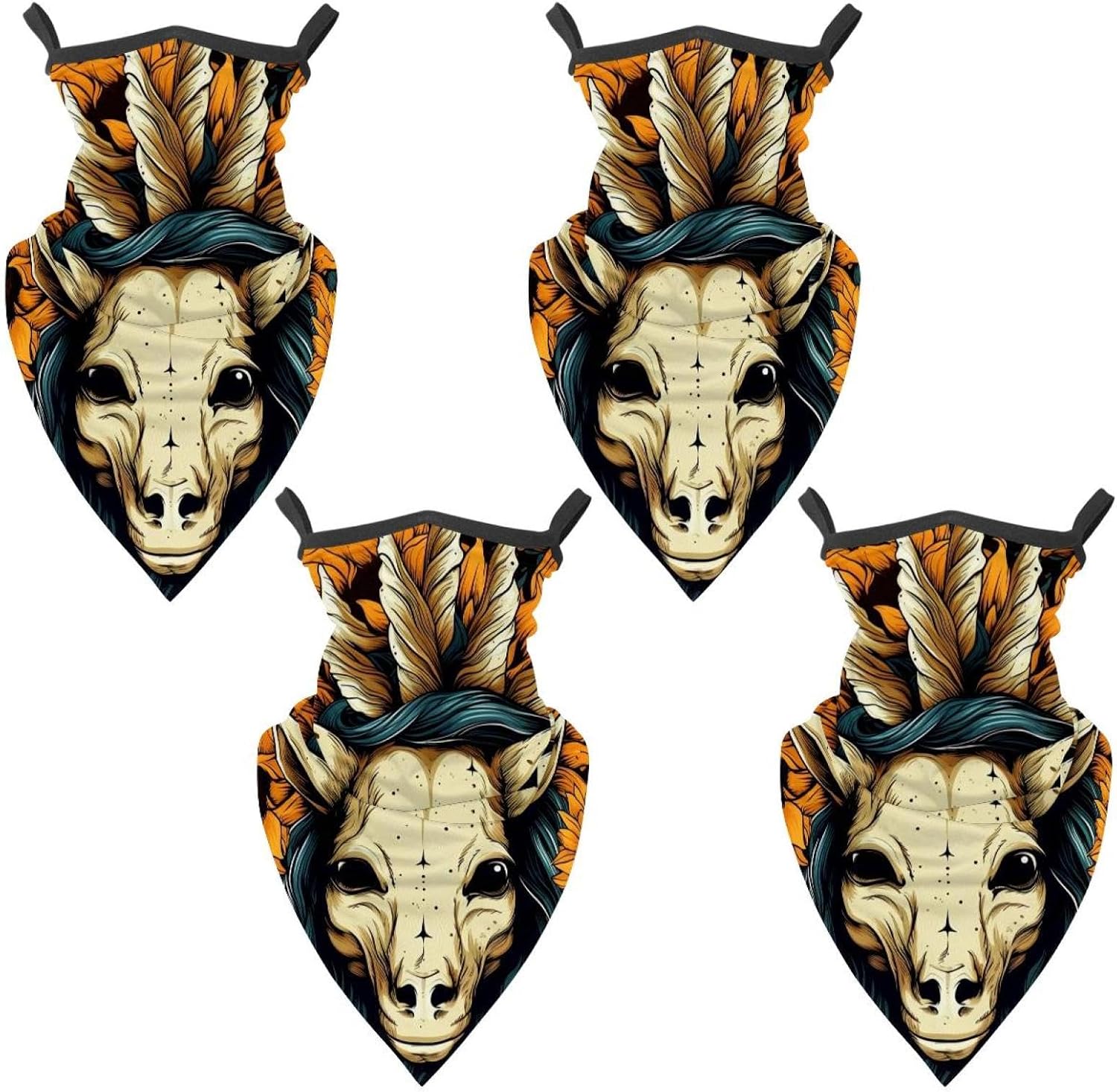 4 Pieces Owl Balaclava Ski Mask, Motorcycle UV Protector Scarf, Summer Cooling Neck Gaiter for Men/Women