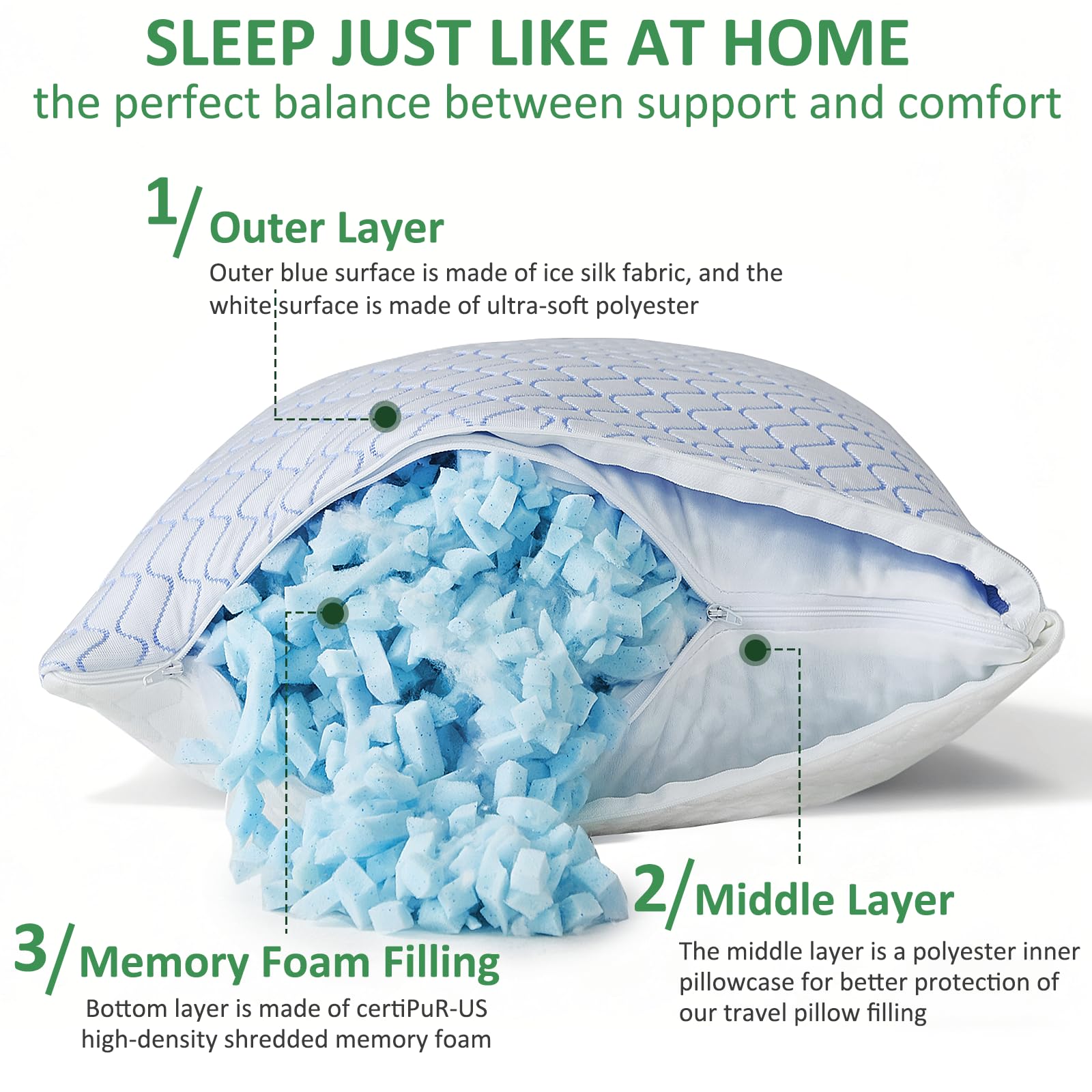 TAIKOUL Gehannah Travel Pillow - Compressible Camping Pillow for Sleeping