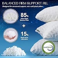 Vista 8 de Almohadas para dormir de lado para comodidad de cuello y hombros, diseño ergonómico de media luna curvada, espuma viscoelástica triturada ajustable