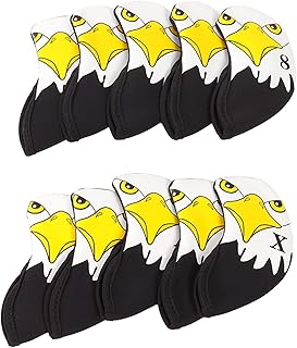 ゴルフ アイアン ヘッドカバー スリーブ 10個/セット ネオプレン ゴルフ クラブ アイアンカバー 番号マーカー付き 漫画形