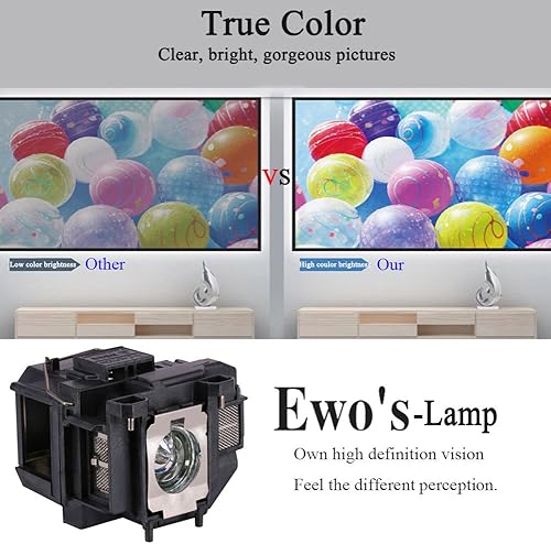 Miniatura 5 de EWOS ELP67 Lámpara de proyector de repuesto para Epson ELPLP67 PowerLite Home Cinema 500 707 710HD 750HD EX5210 EX7210 EX3210 EX3212 VS210 VS220 X12