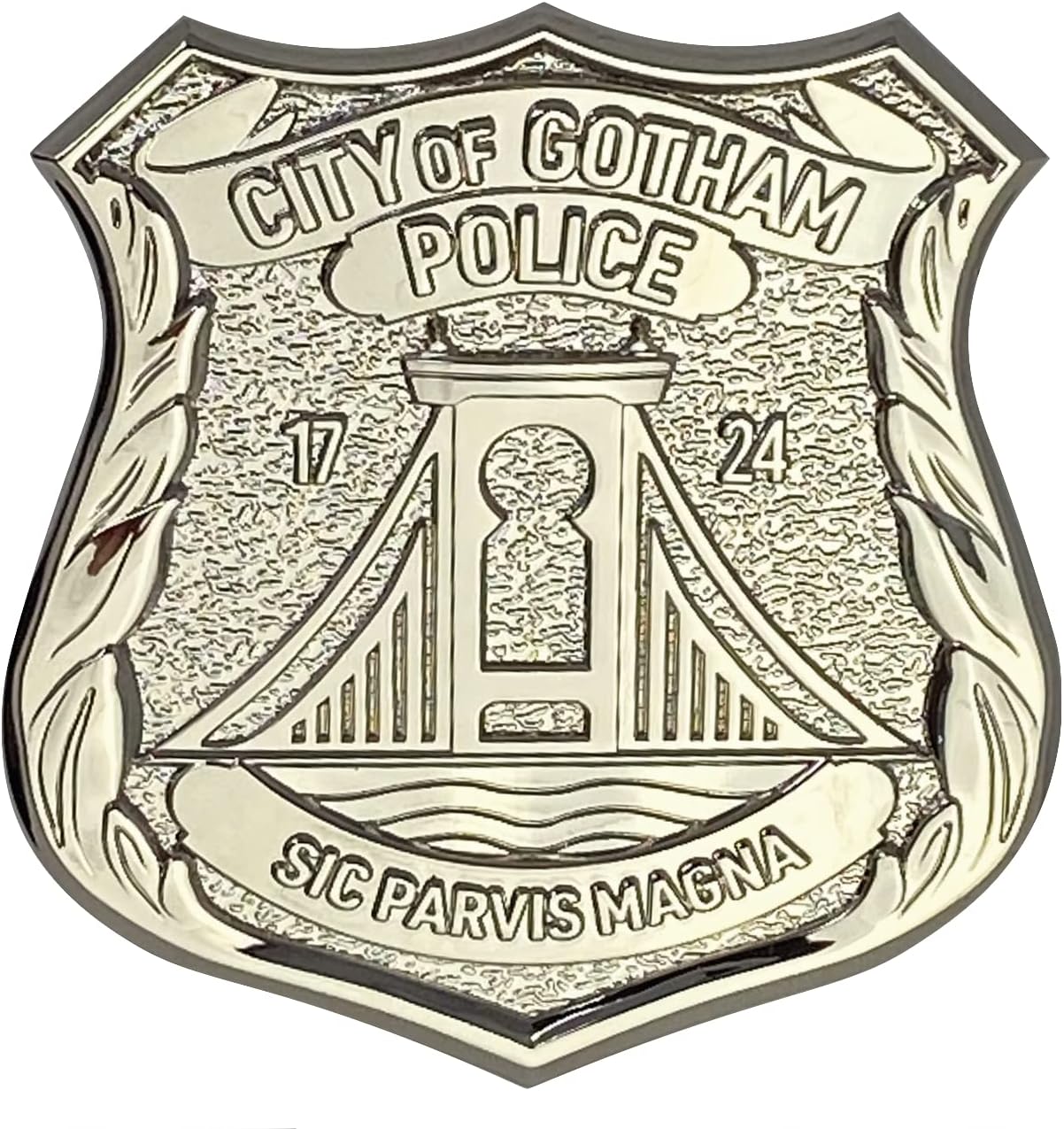 GCPD City of Gotham Metal Costume/Cosplay Badge with Vertical Pin Fixture (70mm x 68mm)