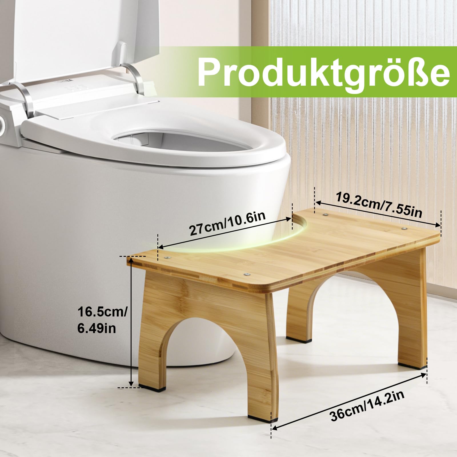 HA BIN Sgabello WC per Adulti e Bambini, Sgabello Toilette per una Posizione Naturale e Migliore Digestione, Klohocker Ergonomico per Bagno Toilet stool