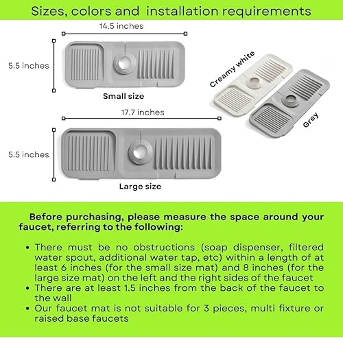 Miniatura 4 de Protector contra salpicaduras de fregadero  Tapete de silicona para grifo  Bandeja colector de goteo con mango  Protectores de fregadero para