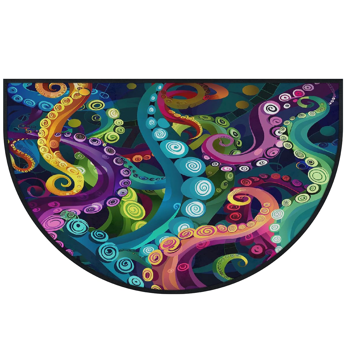 Tapis de sol demi-rond 100 x 160 cm grand paillasson entrée lavable