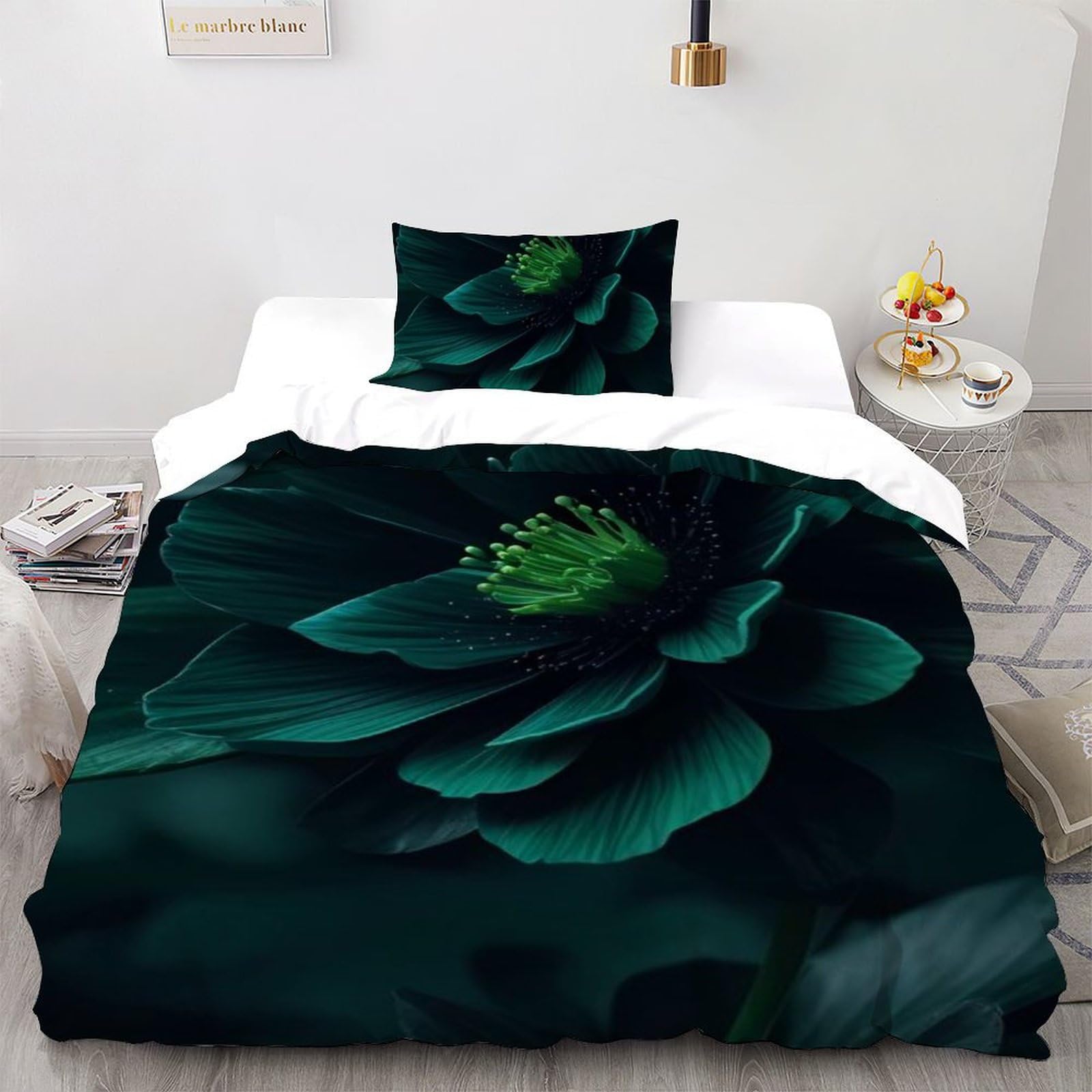 Housse de couette microfibre douce et respirante avec taies d'oreiller