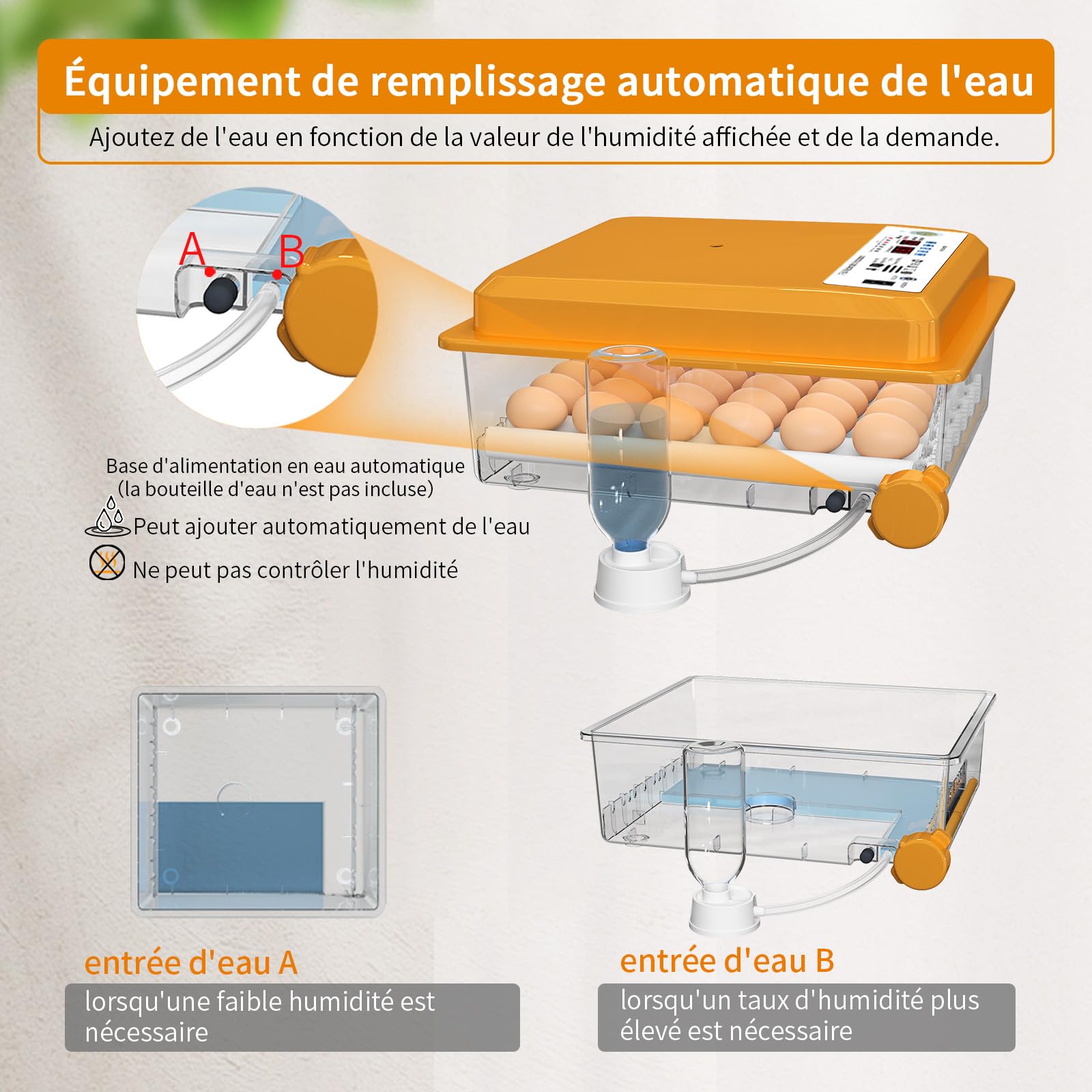 Couveuse Oeufs Automatique 10-36 Oeufs Avec Retournement Et Contrôle Température - Double Alimentation - Mire Oeuf Intégré