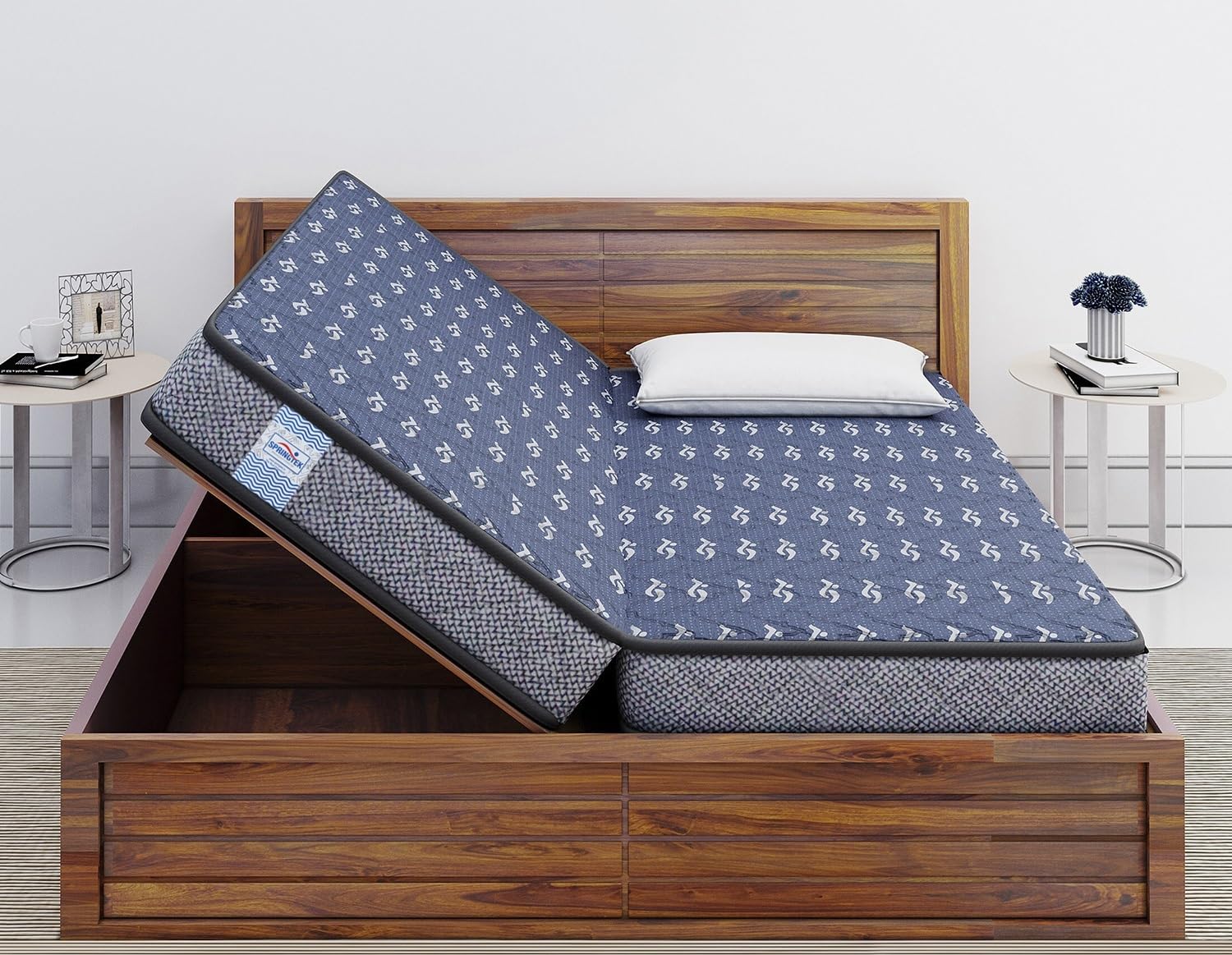 Springtek Book Fold Foldable Bonded Mattress, 4 Inches PU Foam Medium Firm Folding Mattresses, Extra Comfort Orthopaedic Support Mattress, Queen Size Bed Gadda, 78x60 Inch