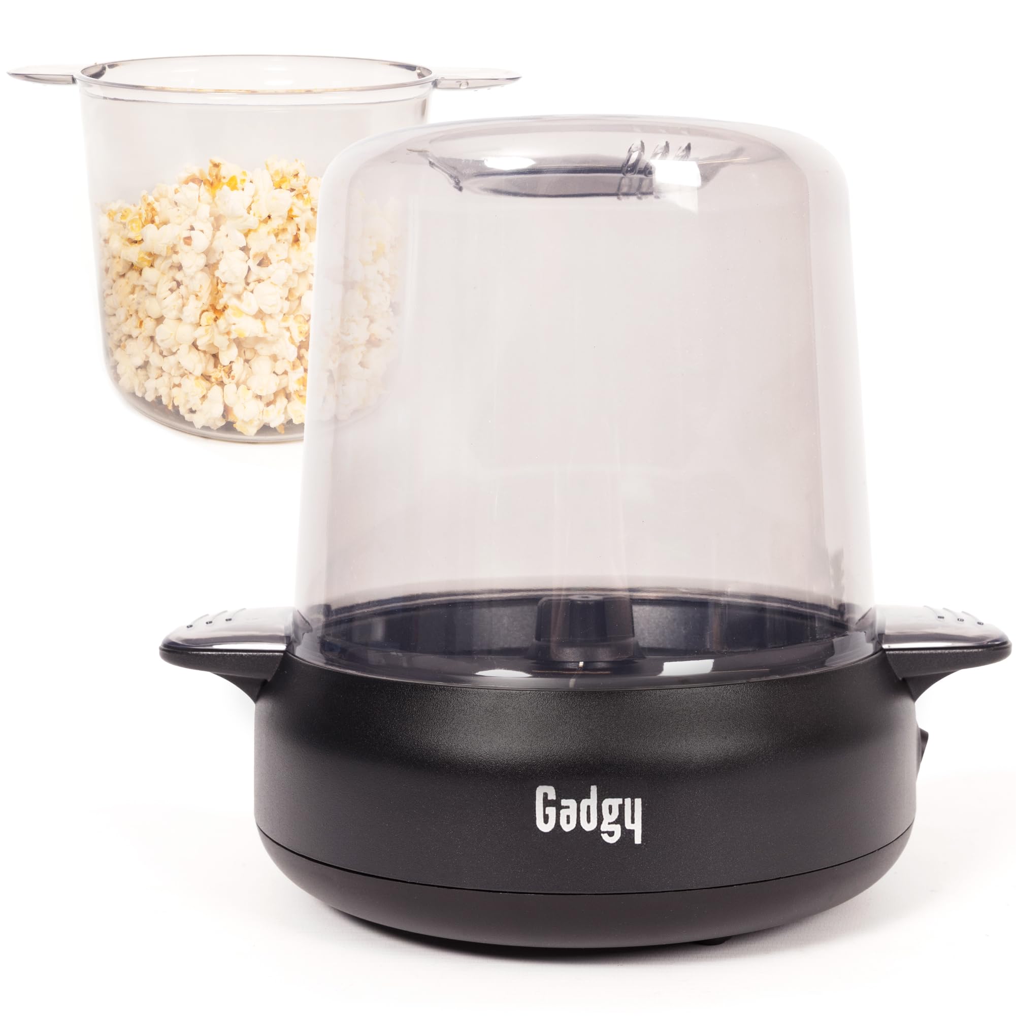 Gadgy Popcorn Maschine Premium - Popcorn Maker Heißluft 4,5 L - Popcornmaschine mit Antihaftbeschichtung & rotierenden Stäben - Popcornmaschine groß 500W matt Schwarz