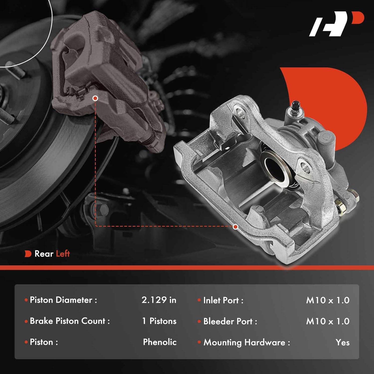 A-Premium Brake Caliper Assembly Replacement for Cadillac DeVille DTS Chevrolet Silverado GMC Sierra 1500 2003-2011 Rear Driver Side