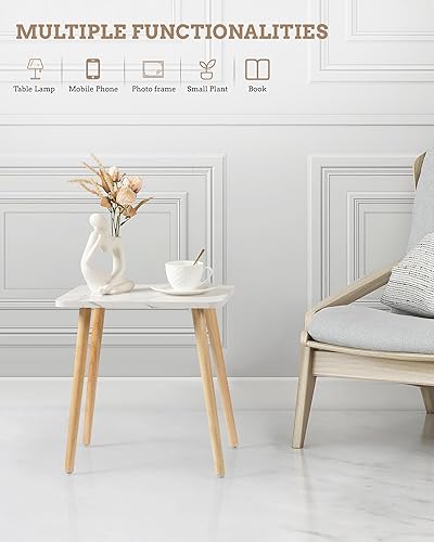 Miniatura 59 de FORAOFUR Mesa auxiliar, pequeña mesa auxiliar decorativa para sala de estar, dormitorio, balcón, oficina, mesita de noche moderna, decoración del