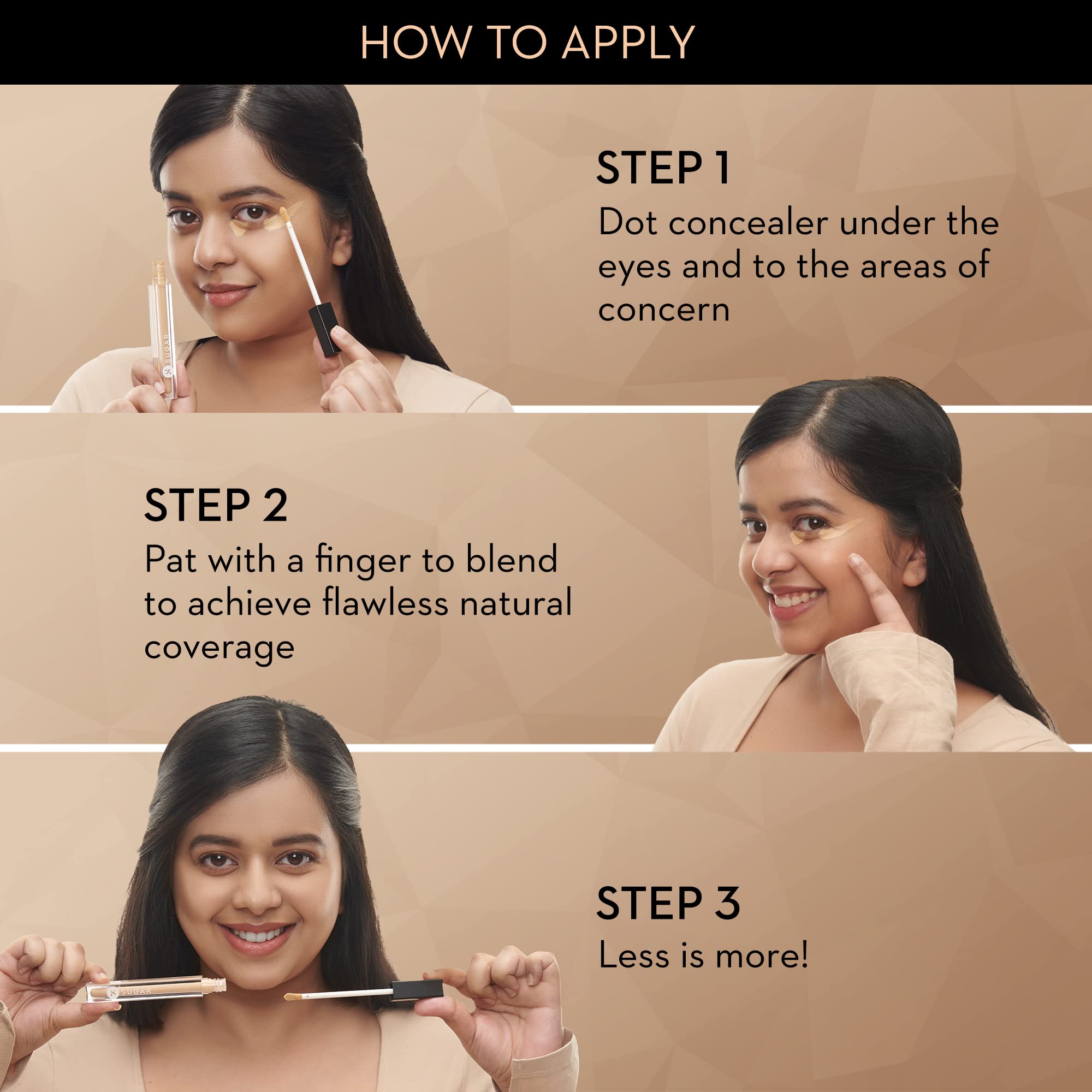 SUGAR Cosmetics Auto Correct Creaseless Matte Cream For All Skin Typesy Full Coverage Concealer (Golden Undertone) - 07 Vanilla Latte (For Fair Skin Tone) - Image 6 thumbnail
