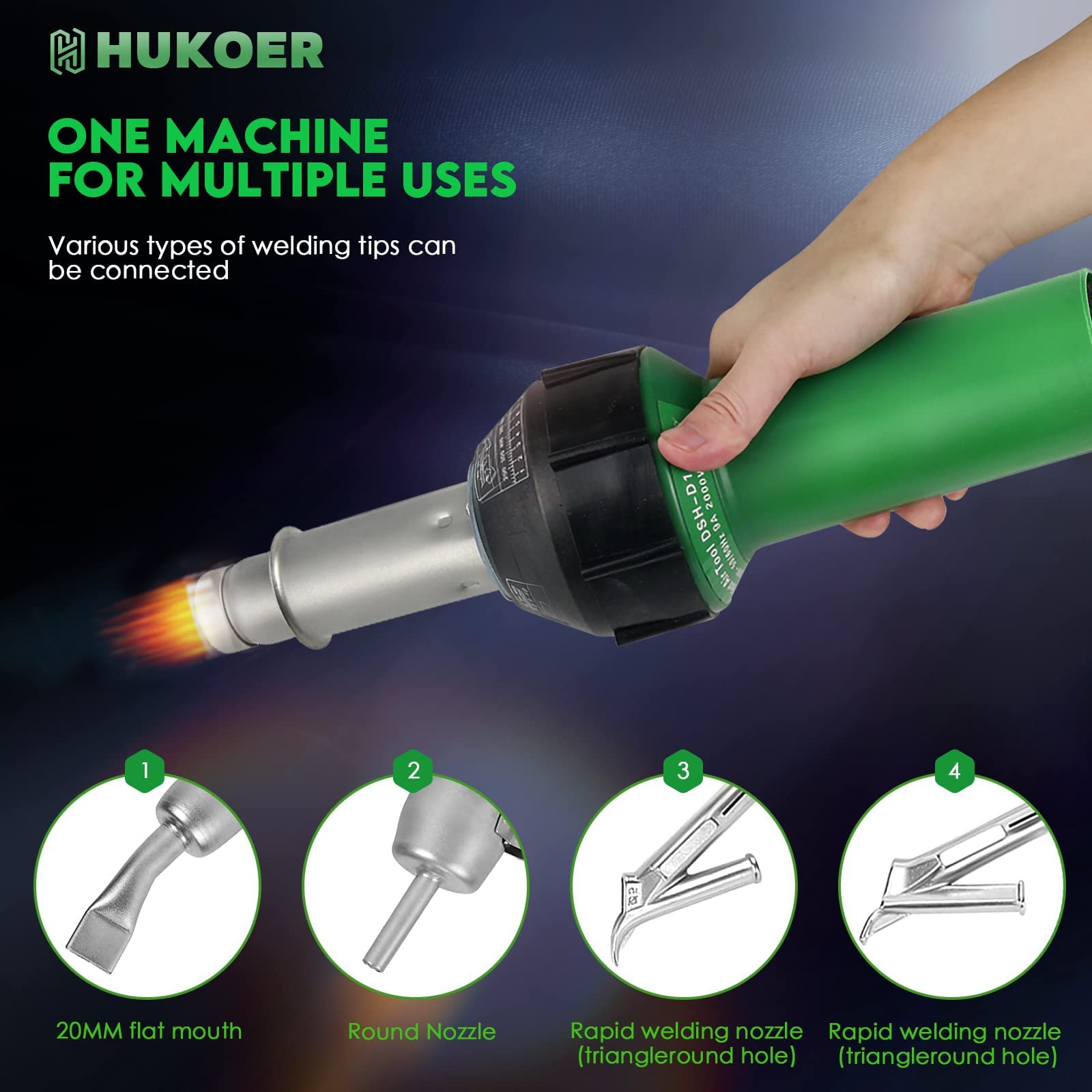 Buy HUKOER 1600W Vinyl Welding Tools Handheld Plastic Welder,Hot Air