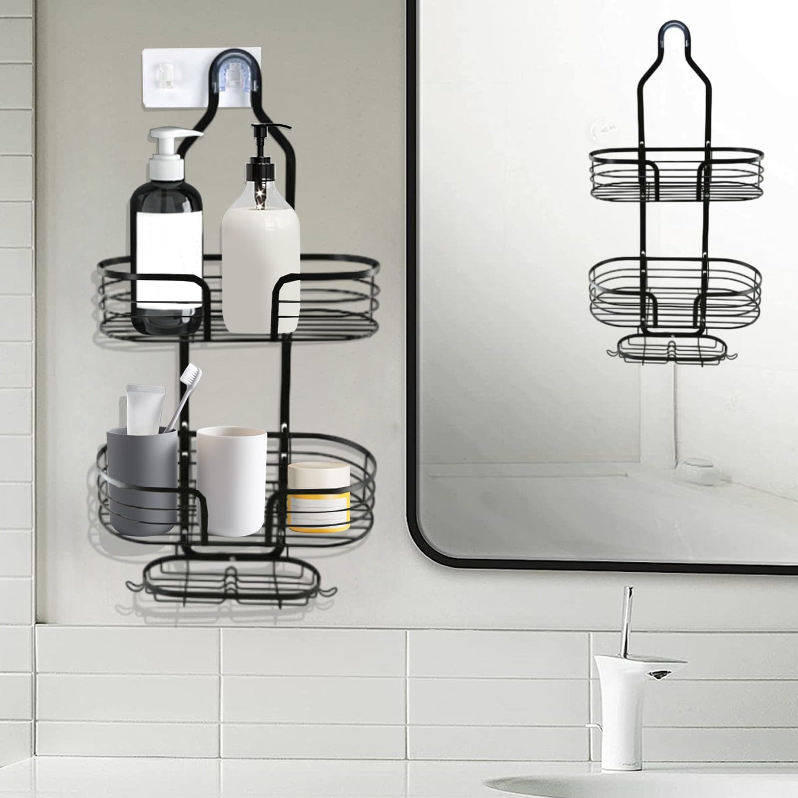 Bathroom Accessories Bathroom Shelves Hanging Rack for Shower Organizer Stainless Steel 3 Tier with Soap Rack Storage for