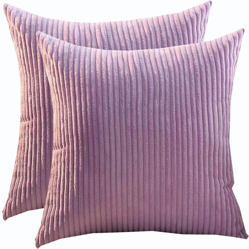 Set Of 2 Super King Size Pillow Cases, Square Extra Large Cushion Covers 80x80 70x70 cm,Soft Pillow Covers With Invisible Zipper Decorative Pillowcases For Sofa Couch(Taro Purple,60x60 cm set of 2)
