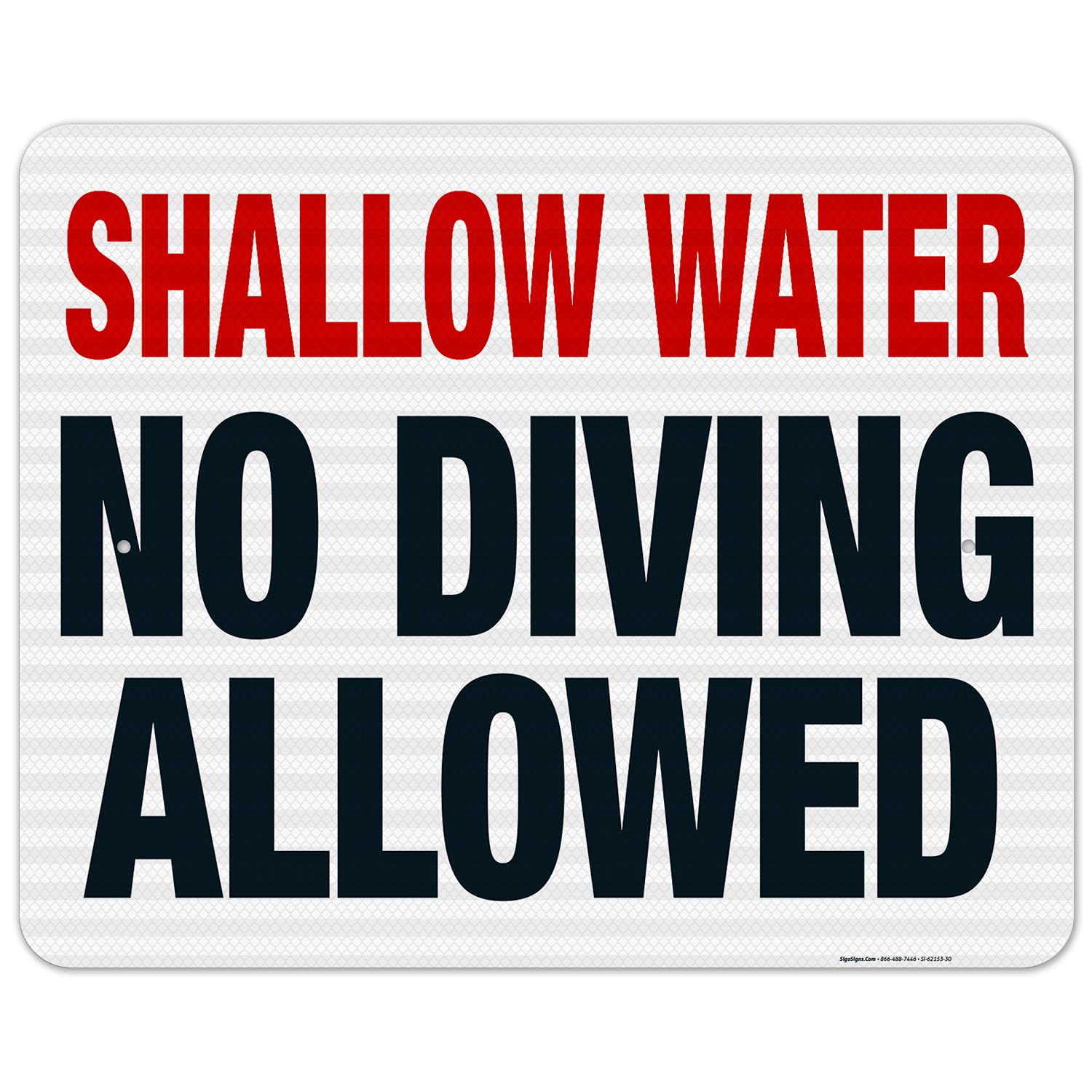 South Carolina No Diving Allowed Sign, Complies with State of South Carolina Pool Safety Code, 24x30 Inches, 55 mil Thick HDPS (high Density polystyrene), Made in USA