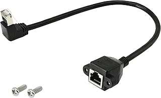 SinLoon RJ45 Ethernet Adapter Cable 90 Degree Upward Male to Famale Ethernet Switch Adapter Cable for CAT 5/CAT 6 LAN Ethernet Socket Connector Adapter Cat5 Cat6 Cable(Upward)