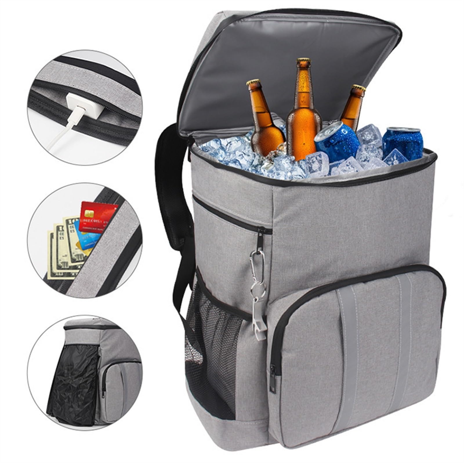 Kosz piknikowy 20 l Oxford torba kempingowa z tkaniny Oxford, plecak outdoorowy z podwójnym ramieniem, fajna, świeża, chłodna, kempingowa torba piknikowa, zestaw plecaków piknikowych