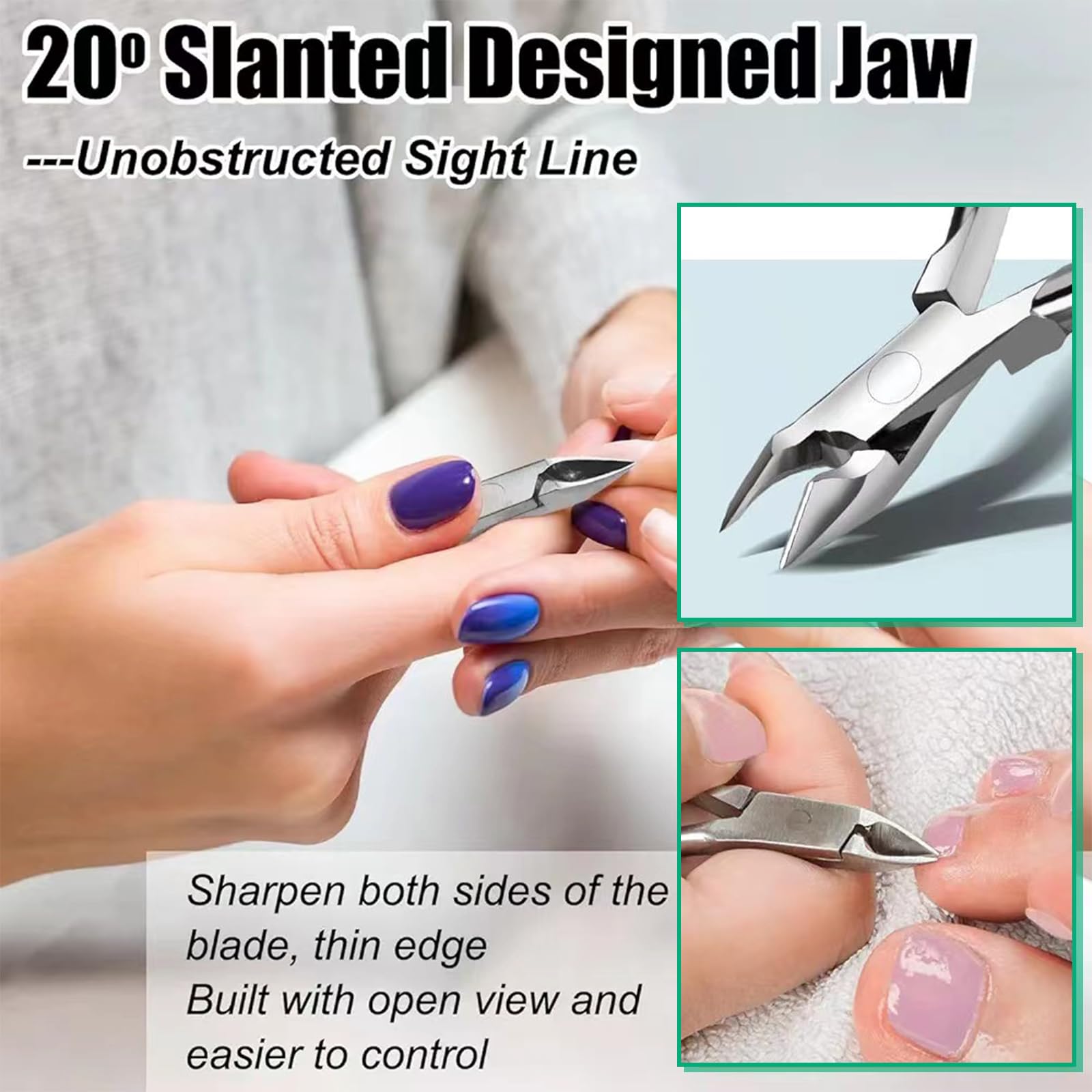 7 Piezas Kit Profesional de Alicates para Cutículas - Removedor y Quita Cutículas de Uñas Set de Cuidado de Uñas y Pies.
