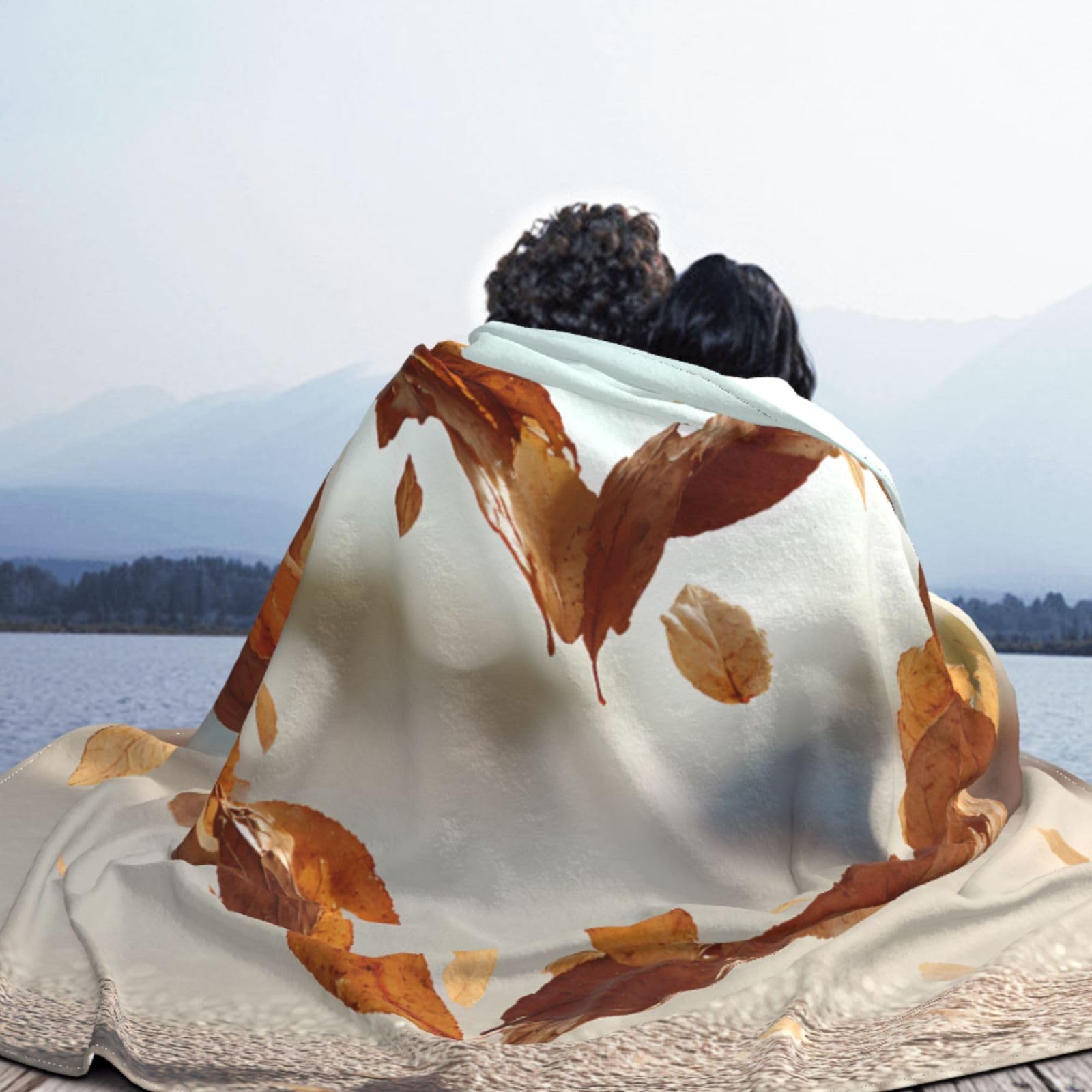 Manta de viaje portátil de 80 x 60 pulgadas, suave, resistente a las arrugas, plegable, exquisito estampado de corazón caído