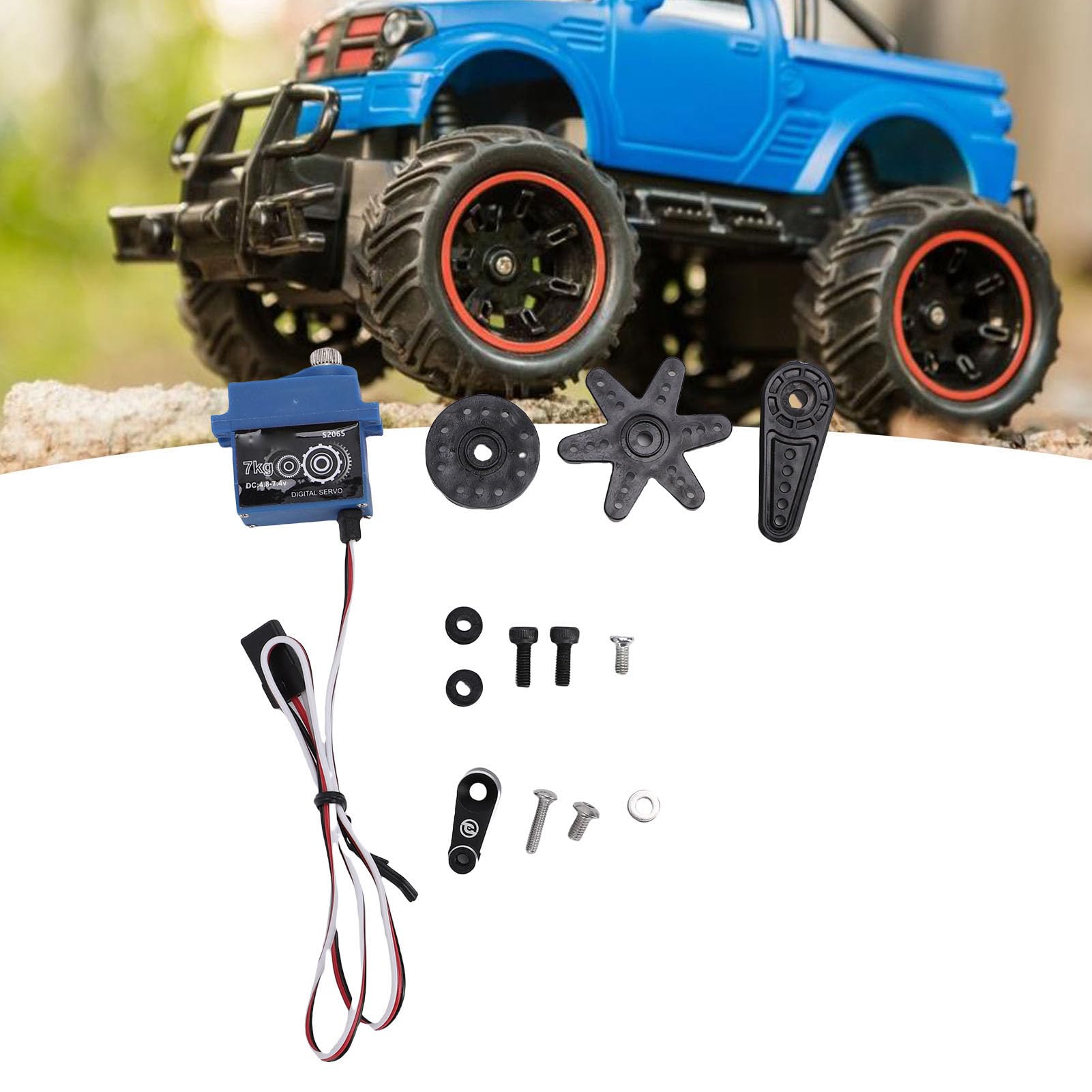 3 Pcs 7kg RC Servo Digital, IP66 Metal Gear Directing Servos Part para 1/10 Crawler de Escala SCX10 III