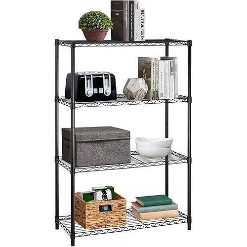 14x36x54 Inch 4-Shelf Storage Shelves Heavy Duty Shelving Unit for Kitchen Metal Shelves Garage Organizer Wire Rack Shelving Storage Unit Shelf Adjustable Utility NSF Certification Commercial