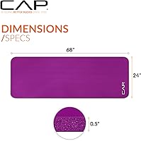 Vista 4 de CAP Barbell Colchoneta de yoga y ejercicio de alta densidad de 1/2 pulgada con correa Múltiples opciones