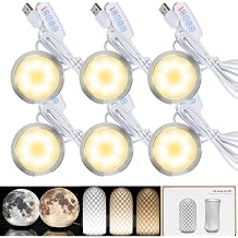 6PCS LED Lamp Kit 001 Compatible with Bambu Lab A1 mini/A1/P1S/P2S/X1C/X1E/X2D Makerworld 3D Prints, 3 Color Temperature, Power Outage Color Storage, Dimming, DIY Hardware Spare Parts