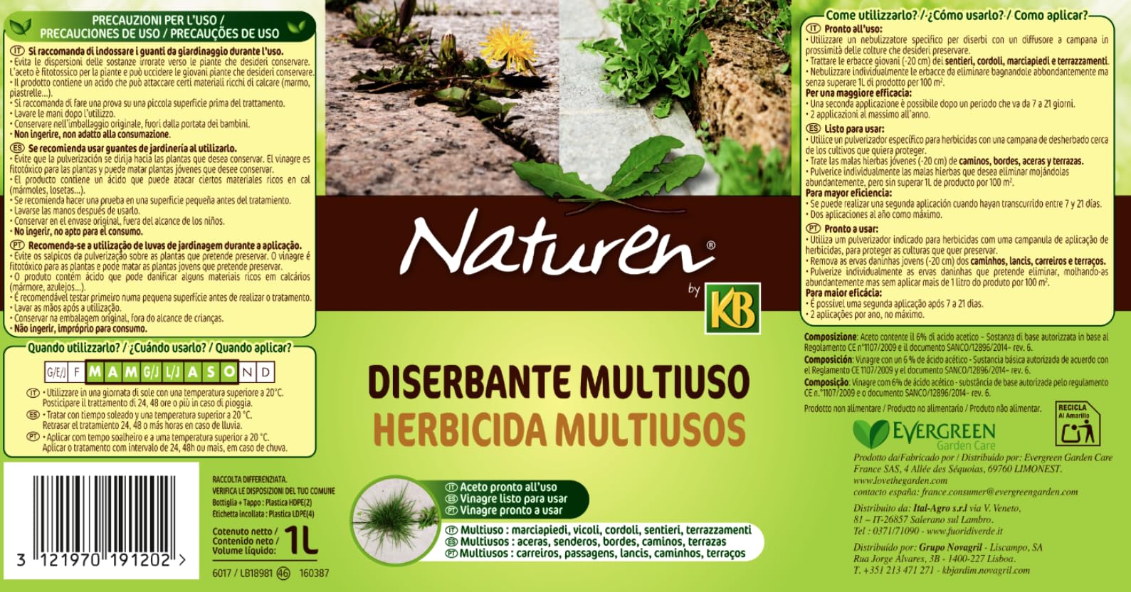KB NATUREN VINAGRE DESHERBANTE 1L