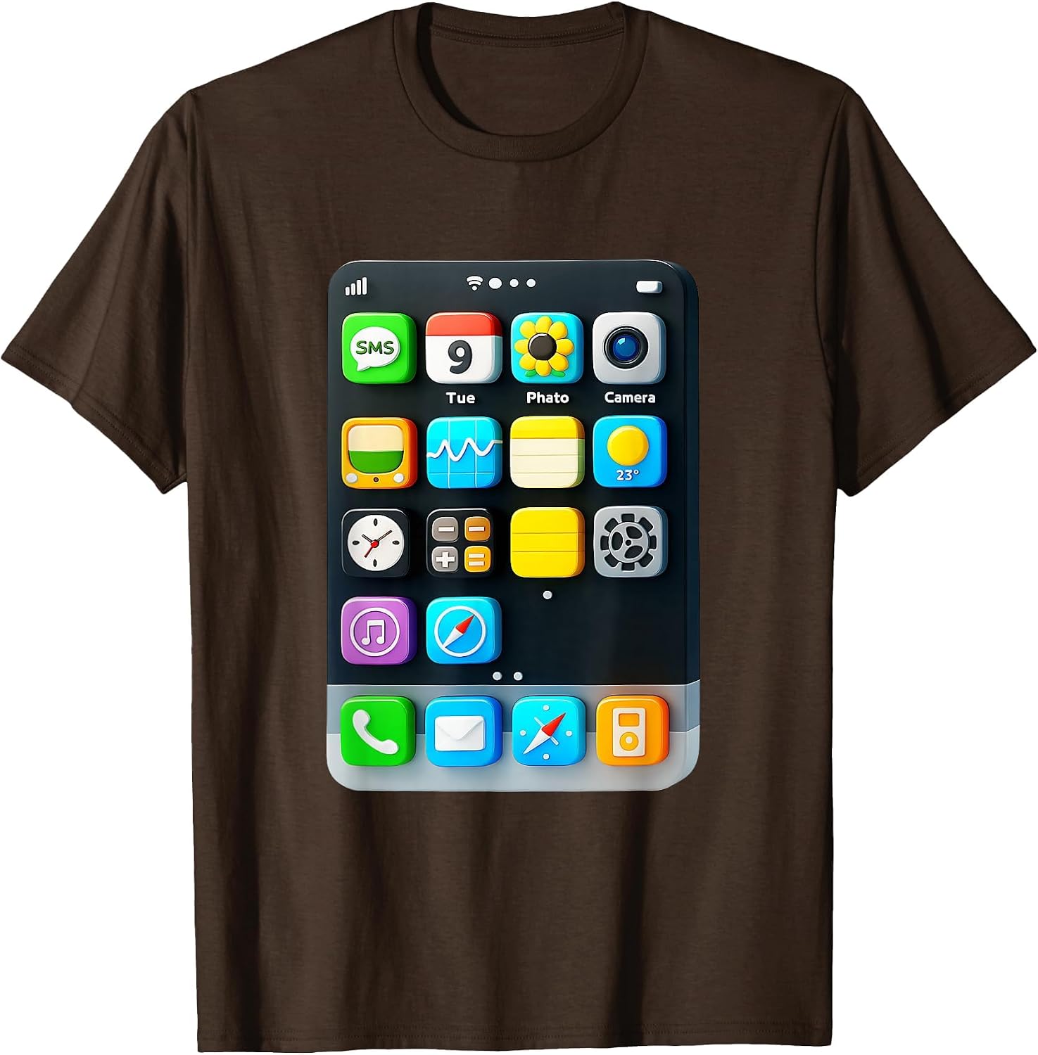 Cell Phone Screen Smartphone Mobile App Halloween Costume T-Shirt image 3