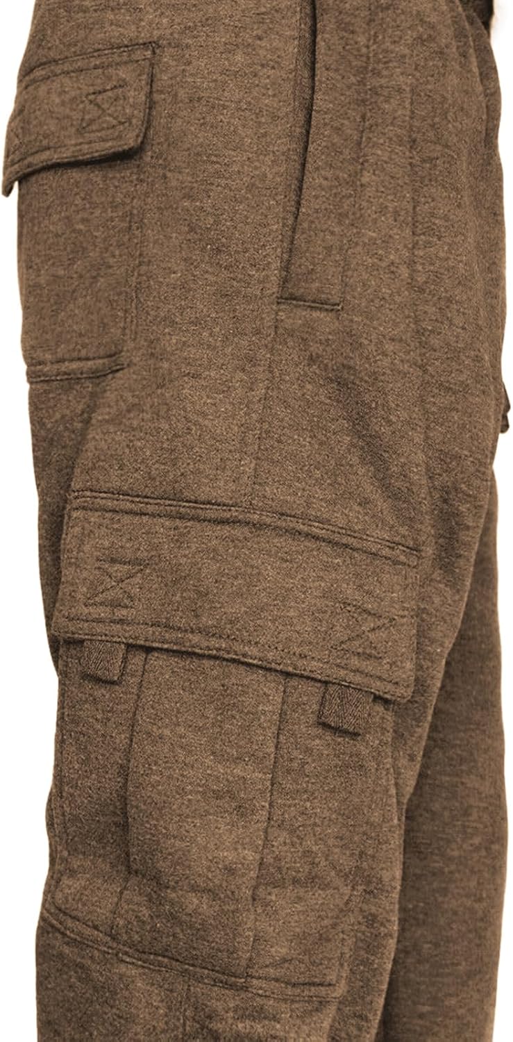 Men's Cargo Sweatpants Open Bottom Fleece Hiking Jogger Cargo Sweatpants for Men with Pockets - Image 3