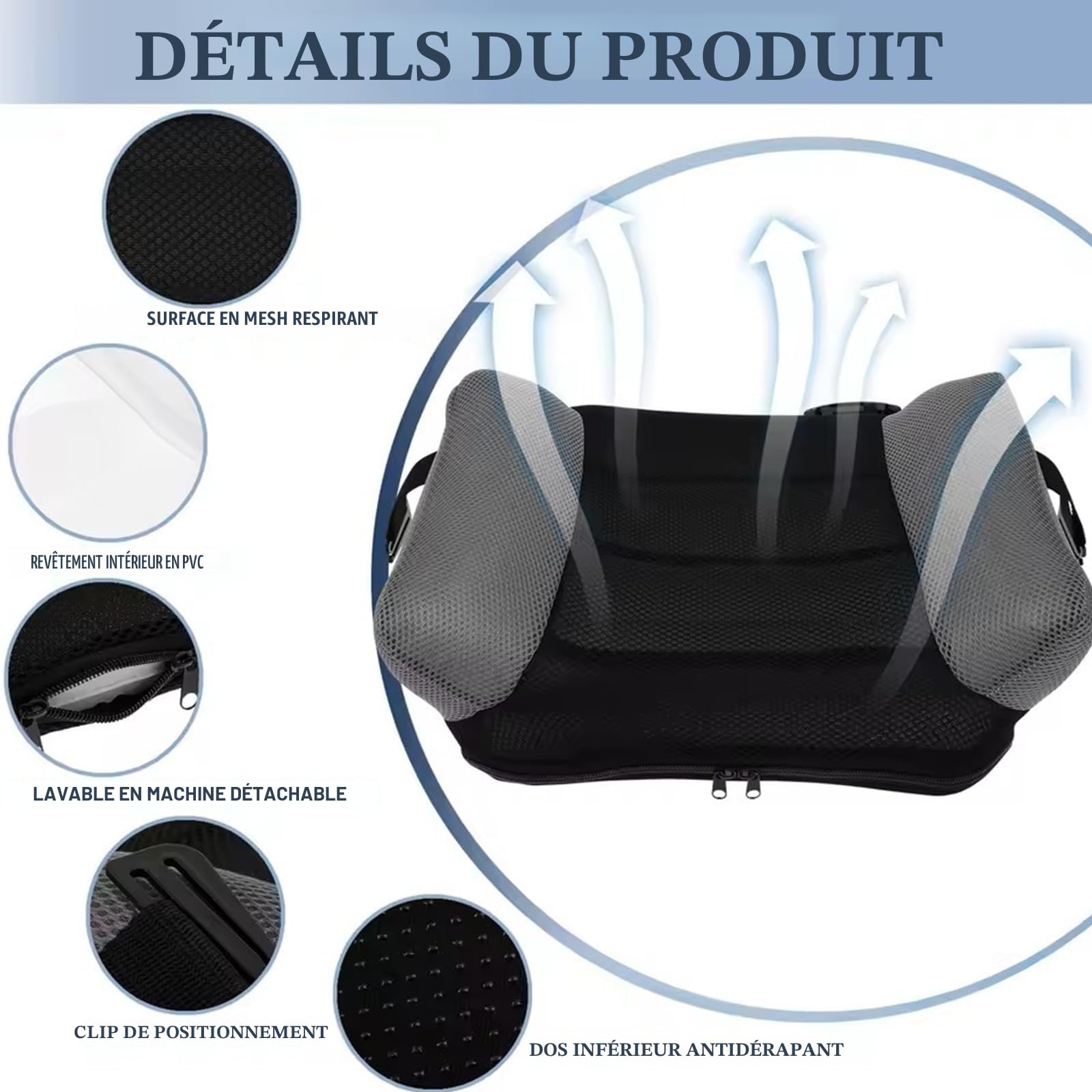 Coussin Gonflable pour siège de Voiture, Coussin de siège de Voyage, Coussins de Pression pour Fesses pour siège Auto, Coussin Gonflable pour la Conduite, Accessoires de Voiture pour Le Voyage