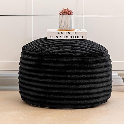 Miniatura 20 de Asuprui Puf otomano sin relleno, reposapiés otomano de 20 x 12 pulgadas, puf redondo para piso, sin relleno, reposapiés con almacenamiento para sala