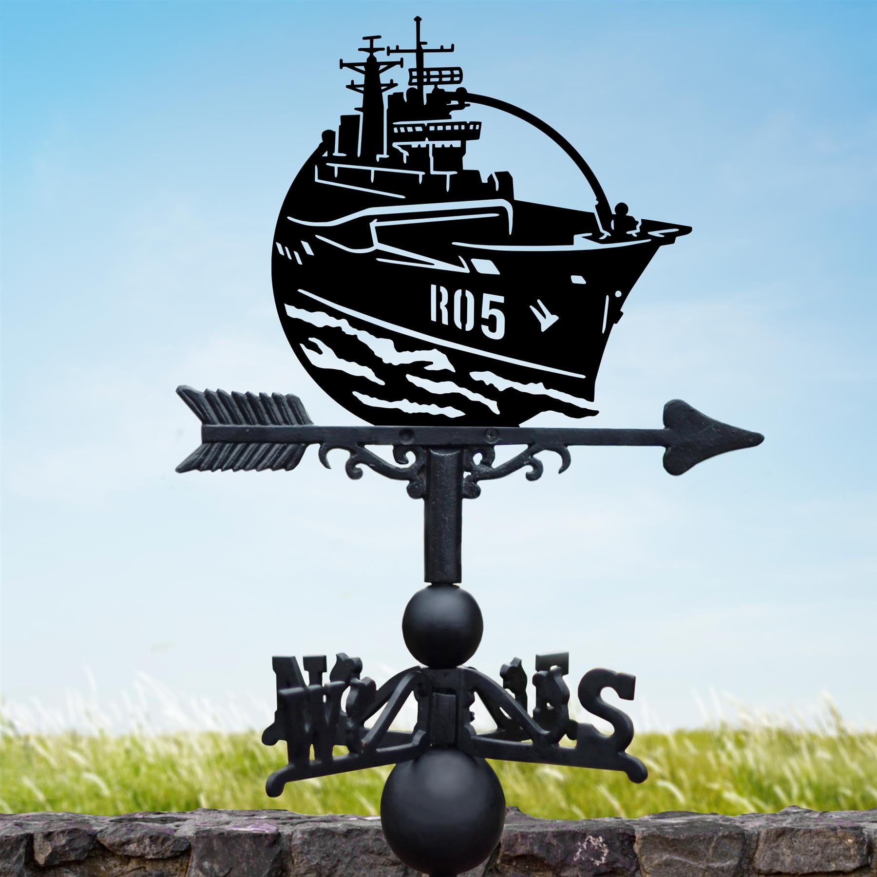 Black Country Metal Works Black Cast Iron And Steel Hms Invincible R05 Weathervane