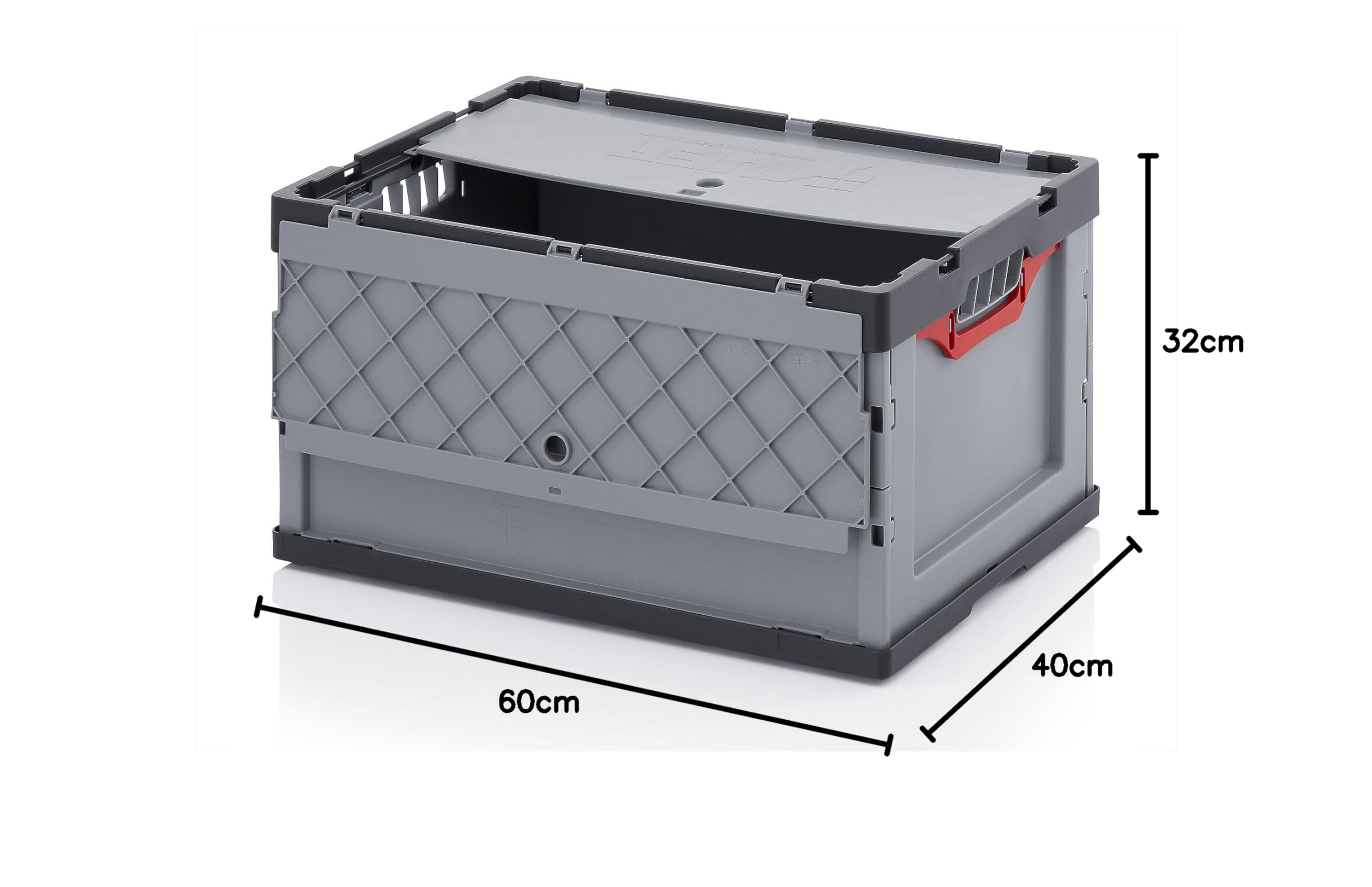 Auer Packaging 5x Profi-Faltbox 60 x 40 x 32 mit Deckel FBD 64/32 für Aufbewahrung Lagerung Garten Industrie Messe 60x40x32