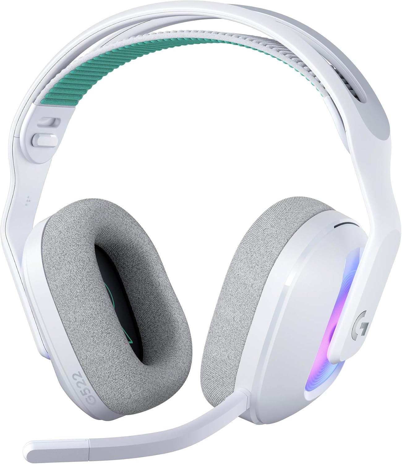 G522 LIGHTSPEED, cuffia con microfono gaming wireless, microfono a banda completa, audio avanzato, Tri-Connect (LIGHTSPEED, Bluetooth, da USB A a C), per PC, Nintendo Switch/Switch 2-Bianco - Cuffia gaming